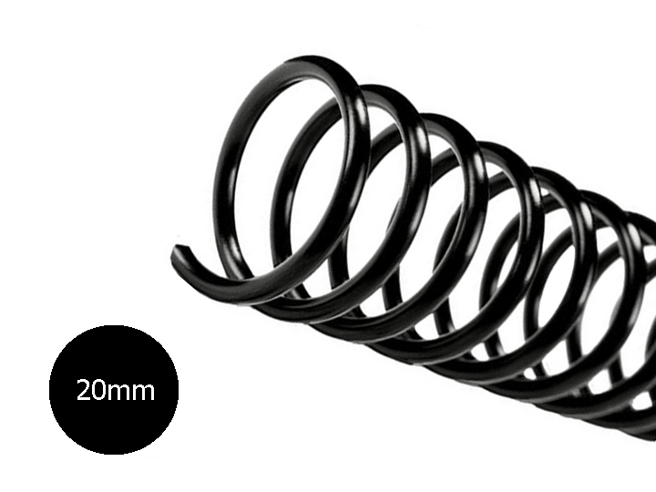 ESPIRAL No20 NEGRO P/ 120 HJS PAQ DE 70 UNID.