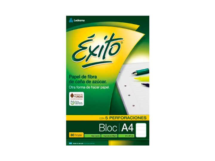 BLOC PEGADO A4 ÉXITO 80H RAYADO 30U