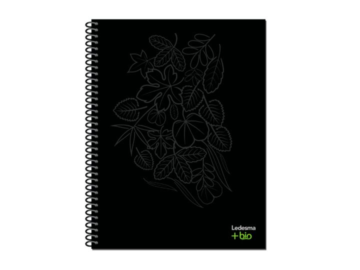 CUADERNO ESPIRAL RAYADO 16X21 +BIO. TAPA BIOPLÁSTICO