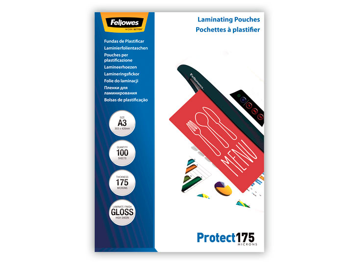 Fundas de Plastificar Brillo A3 175 micras. Pack 100