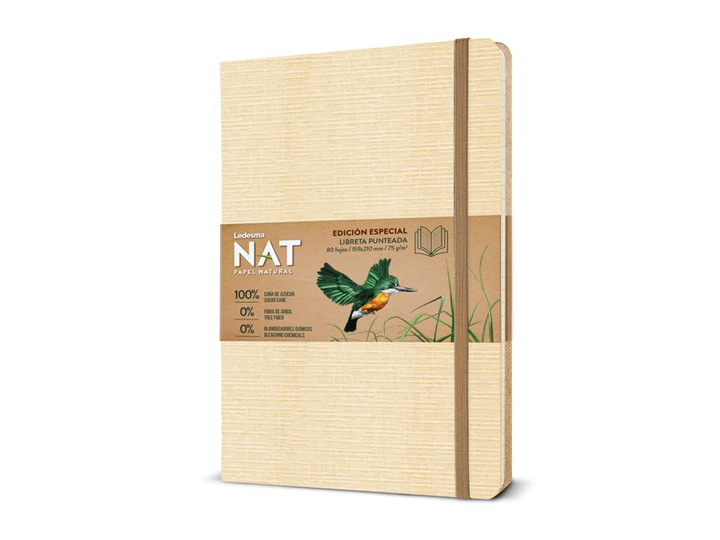 LIBRETA LEDESMA NAT 16x21 - 80 HOJAS PUNTEADA - PAPEL NATURAL