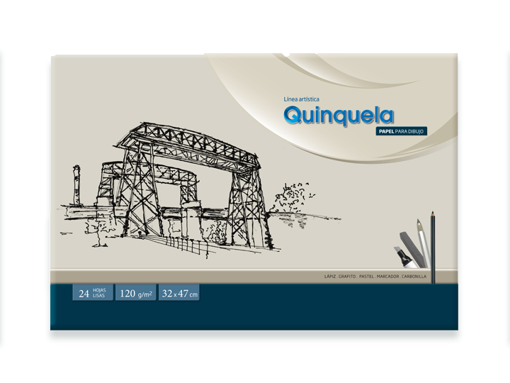 BLOC ART 32X47 QUINQUELA BCO 24H LISO 30U