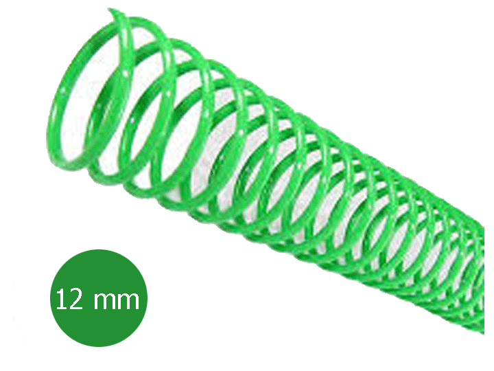 Espiral Nø12 Verde P/70 Hojas X 100unid
