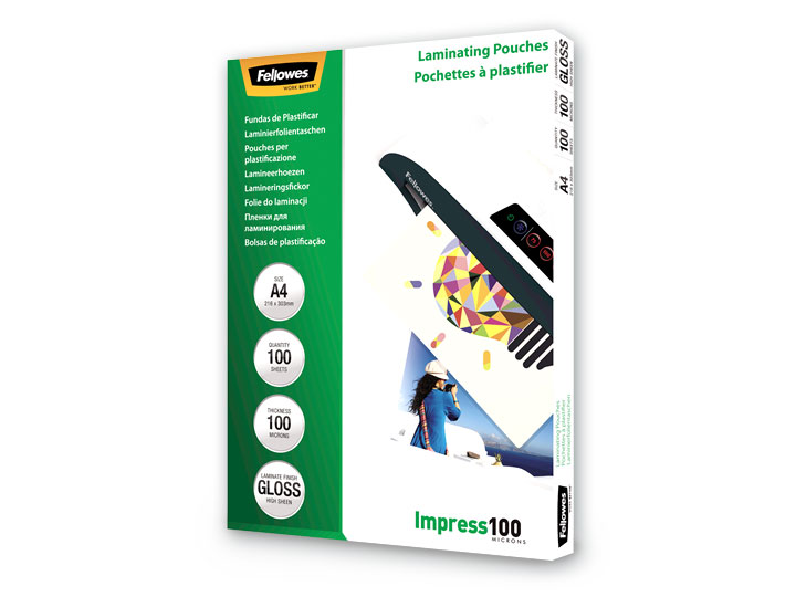 Fundas de Plastificar Brillo A4 100 micras. Pack 100